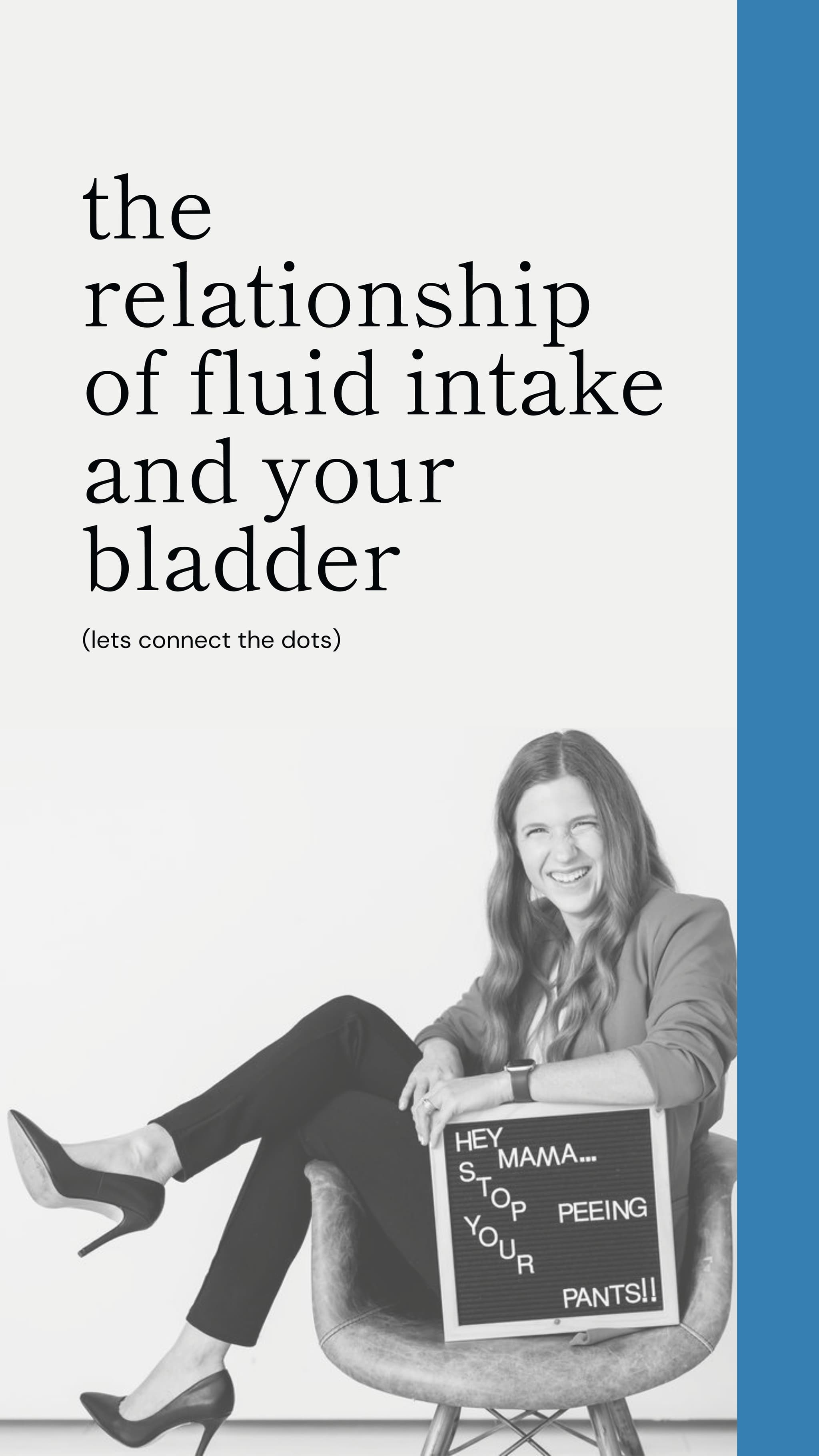 This is an instagram cover photo for a reel that demonstrates how filling your bladder too quickly can cause onset of leakage.